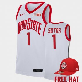 #1 Jimmy Sotos College Basketball Ohio State Buckeyes Free Hat Men Sotos Jersey 672632-996