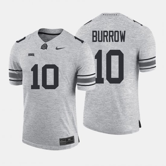 #10 Joe Burrow Gridiron Gray Limited Ohio State Men Gray Jersey 492018-605