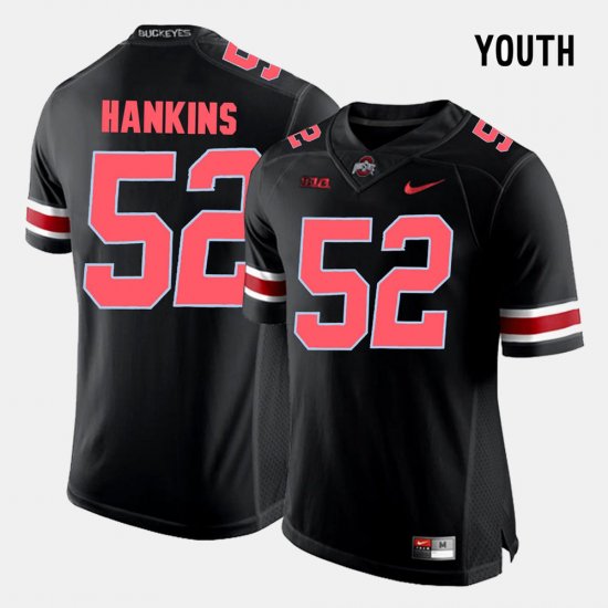 #52 Johnathan Hankins College Football OSU Buckeyes Youth Black Jersey 702139-150