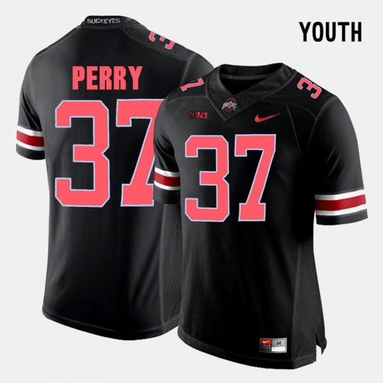 #37 Joshua Perry College Football OSU Buckeyes Youth Black Jersey 629607-227