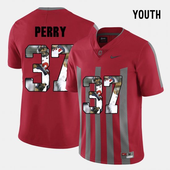 #37 Joshua Perry Pictorial Fashion Ohio State Youth Red Jersey 628638-625
