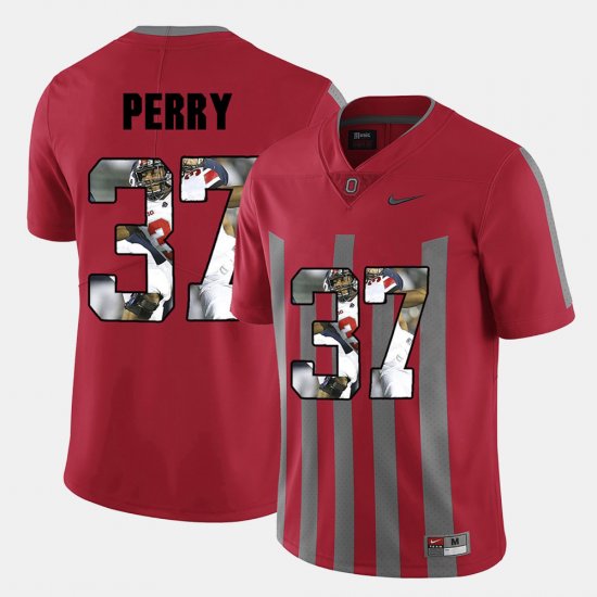 #37 Joshua Perry Pictorial Fashion Ohio State Men\'s Red Jersey 661515-766
