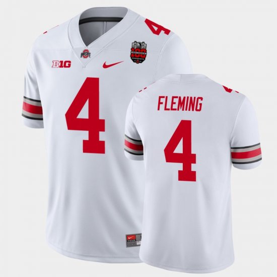 #4 Julian Fleming 100th Anniversary Ohio State Buckeyes 100th Year Stadium Anniversary Men White Jersey 558646-575