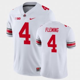 #4 Julian Fleming Game Ohio State Buckeyes Men's White Jersey 646766-675