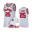 #25 Kyle Young College Basketball Ohio State Retro Men's White Jersey 116910-484