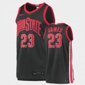 #23 LeBron James Limited OSU Buckeyes Basketball Mens Charcoal Jersey 756216-537