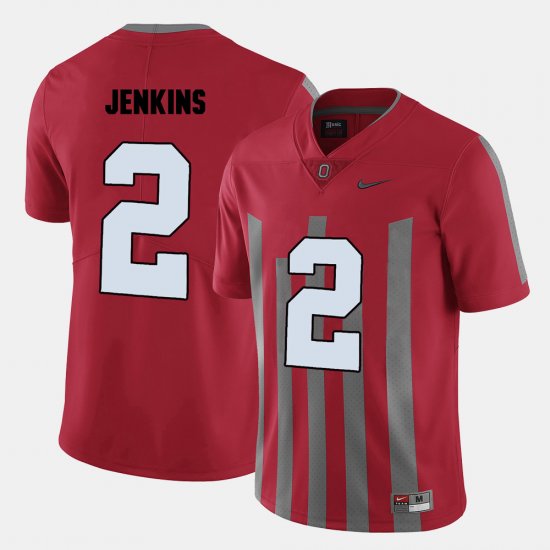 #2 Malcolm Jenkins College Football Ohio State Mens Red Jersey 615408-758