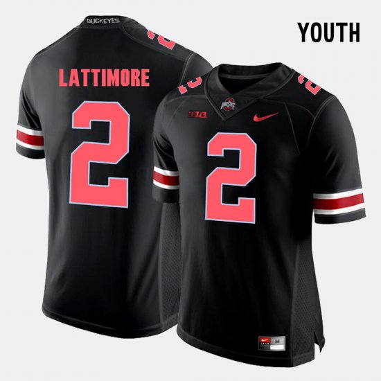 #2 Marshon Lattimore College Football OSU Buckeyes Youth Black Jersey 254921-136