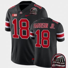 #18 Marvin Harrison Jr. College Football OSU Buckeyes 2022 Rose Bowl Champions CFP Men Black Jersey 567368-943 #18 Marvin Harrison Jr. College Football OSU Buckeyes 2022 Rose Bowl Champions CFP Men Black Jersey 567368-943