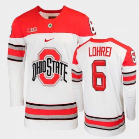 #6 Mason Lohrei College Hockey OSU Buckeyes Mens White Jersey 694062-894