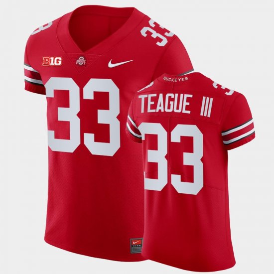 #33 Master Teague III College Football Ohio State Buckeyes Elite Mens All Scarlet Jersey 948445-991