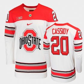 #20 Matt Cassidy College Hockey OSU Mens White Jersey 841653-366