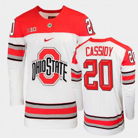 #20 Matt Cassidy College Hockey OSU Mens White Jersey 841653-366