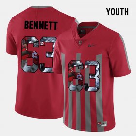 #63 Michael Bennett Pictorial Fashion OSU Buckeyes Youth Red Jersey 192787-684