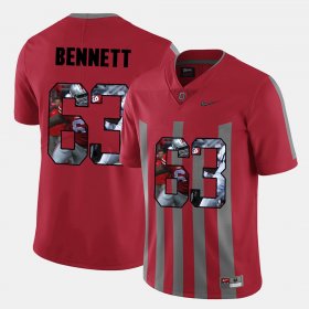 #63 Michael Bennett Pictorial Fashion Ohio State Mens Red Jersey 177393-176
