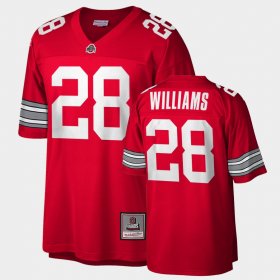 #28 Miyan Williams Throwback Ohio State Game Men Scarlet Black Jersey 329626-236