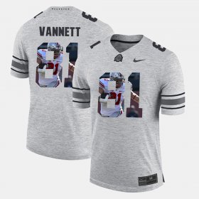 #81 Nick Vannett Pictorital Gridiron Fashion Ohio State Pictorial Gridiron Fashion Men Gray Jersey 562205-593