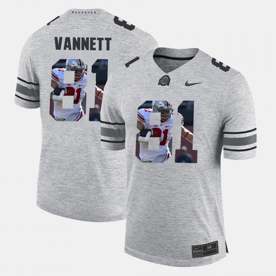 #81 Nick Vannett Pictorital Gridiron Fashion Ohio State Pictorial Gridiron Fashion Men Gray Jersey 562205-593