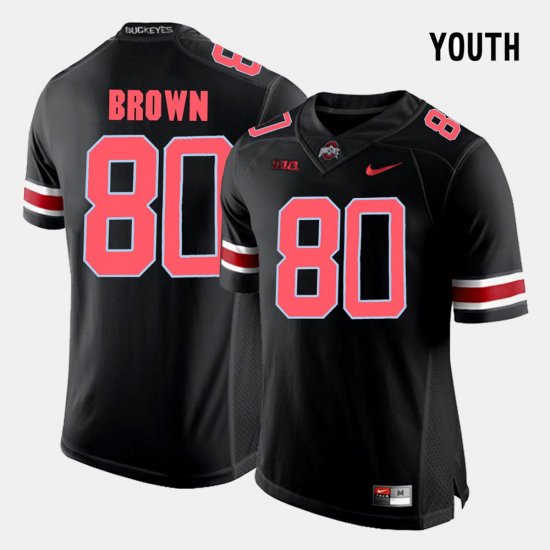#80 Noah Brown College Football OSU Buckeyes Youth Black Jersey 221362-694