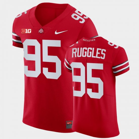 #95 Noah Ruggles College Football OSU Buckeyes Elite Men All Scarlet Jersey 274578-397