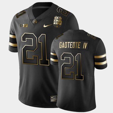 #21 Palaie Gaoteote IV 100th Anniversary OSU Buckeyes 100th Year Stadium Anniversary Golden Men Black Jersey 222342-942