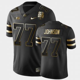 #77 Paris Johnson Jr. 100th Anniversary Ohio State 100th Year Stadium Anniversary Golden Mens Black Jersey 249662-694