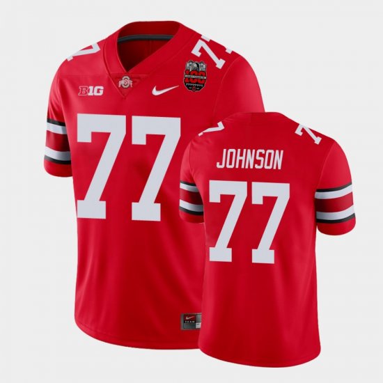 #77 Paris Johnson Jr. 100th Anniversary Ohio State Buckeyes 100th Year Stadium Anniversary Mens Red Jersey 729508-771