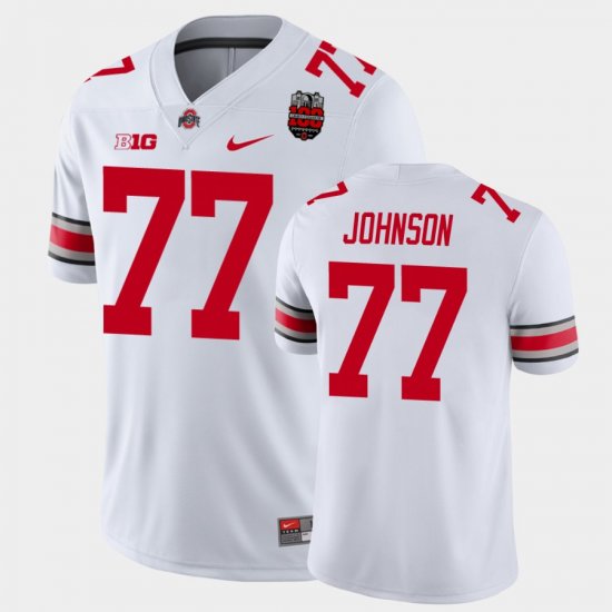 #77 Paris Johnson Jr. 100th Anniversary Ohio State 100th Year Stadium Anniversary Men White Jersey 405768-918