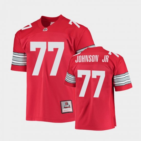 #77 Paris Johnson Jr. College Football Ohio State 1995 Authentic Throwback Legacy Mens Scarlet Jersey 866314-896