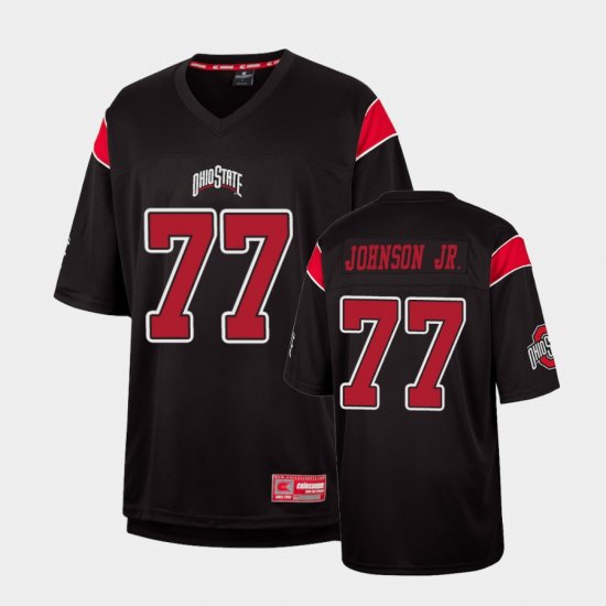 #77 Paris Johnson Jr. Replica Ohio State Fashion Men Black Jersey 683555-506