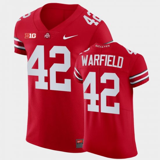#42 Paul Warfield College Football OSU Buckeyes Elite Men\'s All Scarlet Jersey 431650-783