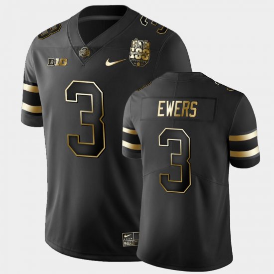 #3 Quinn Ewers 100th Anniversary Ohio State 100th Year Stadium Anniversary Golden Men Black Jersey 465408-502