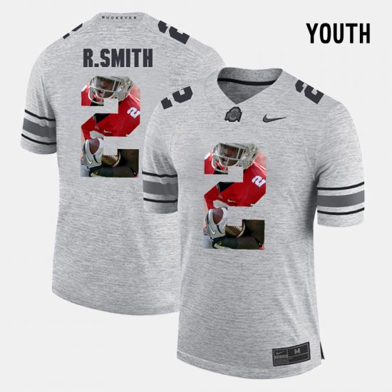 #2 Rod Smith Pictorital Gridiron Fashion OSU Buckeyes Pictorial Gridiron Fashion Youth Gray Jersey 587145-456