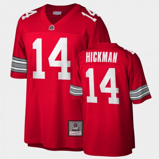 #14 Ronnie Hickman Throwback Ohio State Game Men\'s Scarlet Black Jersey 915513-924