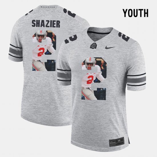 #2 Ryan Shazier Pictorital Gridiron Fashion Ohio State Buckeyes Pictorial Gridiron Fashion Youth Gray Jersey 965380-668
