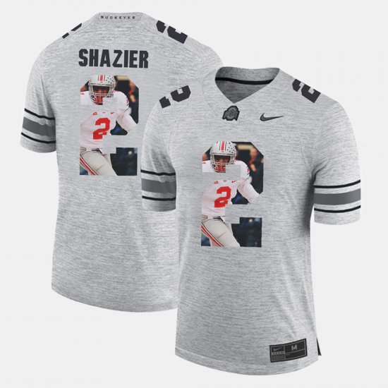 #2 Ryan Shazier Pictorital Gridiron Fashion Ohio State Pictorial Gridiron Fashion Men Gray Jersey 724015-532