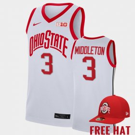 #3 Scotty Middleton College Basketball Ohio State Class of 2023 Men White Jersey 429904-498