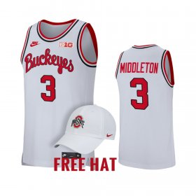 #3 Scotty Middleton College Basketball OSU Buckeyes Throwback Class of 2023 Men White Jersey 264356-623