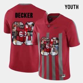 #68 Taylor Decker Pictorial Fashion OSU Buckeyes Youth Red Jersey 179258-423