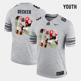 #68 Taylor Decker Pictorital Gridiron Fashion OSU Buckeyes Pictorial Gridiron Fashion Youth Gray Jersey 565154-612 #68 Taylor Decker Pictorital Gridiron Fashion OSU Buckeyes Pictorial Gridiron Fashion Youth Gray Jersey 565154-612