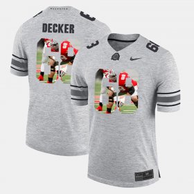 #68 Taylor Decker Pictorital Gridiron Fashion Ohio State Pictorial Gridiron Fashion Mens Gray Jersey 361018-681 #68 Taylor Decker Pictorital Gridiron Fashion Ohio State Pictorial Gridiron Fashion Mens Gray Jersey 361018-681