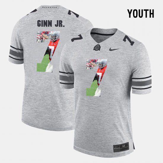 #7 Ted Ginn Jr. Pictorital Gridiron Fashion OSU Pictorial Gridiron Fashion Youth Gray Jersey 685755-709