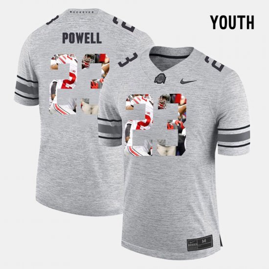 #23 Tyvis Powell Pictorital Gridiron Fashion Ohio State Pictorial Gridiron Fashion Youth Gray Jersey 259499-698