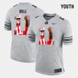 #11 Vonn Bell Pictorital Gridiron Fashion Ohio State Buckeyes Pictorial Gridiron Fashion Youth Gray Jersey 330493-861