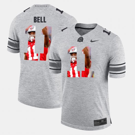 #11 Vonn Bell Pictorital Gridiron Fashion Ohio State Buckeyes Pictorial Gridiron Fashion Men Gray Jersey 139768-218