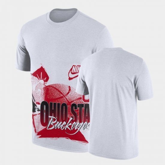 90s Hoop Max OSU Buckeyes Men White T-Shirt 804066-878