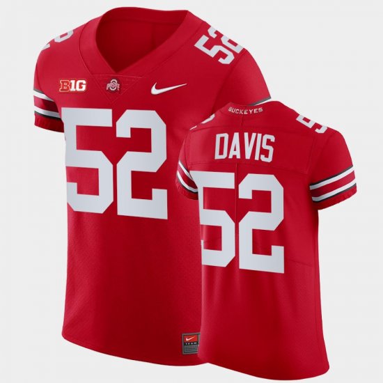 #52 Wyatt Davis College Football Ohio State Buckeyes Elite Mens All Scarlet Jersey 998004-400