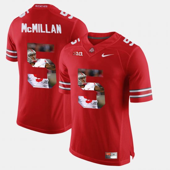#5 Raekwon McMillan Pictorial Fashion Ohio State Buckeyes Mens Scarlet Jersey 672714-147