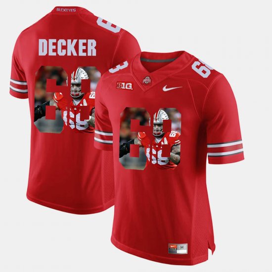 #68 Taylor Decker Pictorial Fashion Ohio State Mens Scarlet Jersey 150050-474
