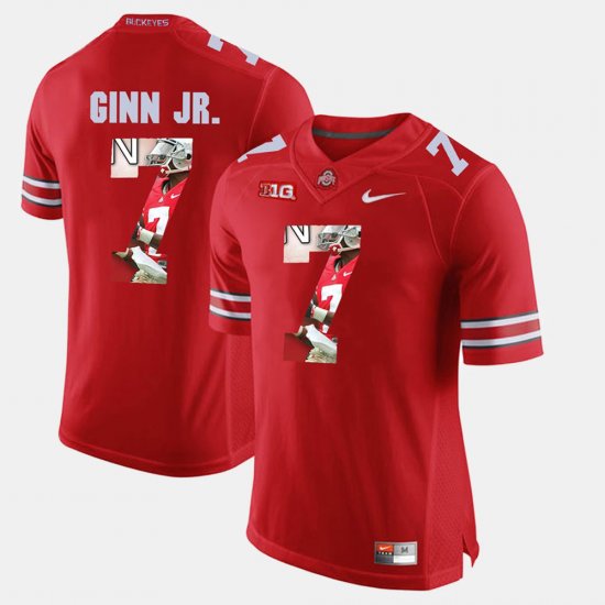 #7 Ted Ginn Jr. Pictorial Fashion OSU Men\'s Scarlet Jersey 493772-806